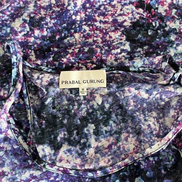 Prabal Gurung Sheer Racerback Tank Purple Blue Size Medium - Picture 3 of 4